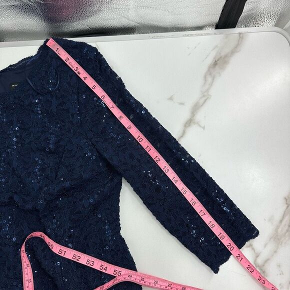 Alex Evenings Women’s Maxi Dress Size 16 Petite Navy Long Sleeve Mother bride - Picture 7 of 14